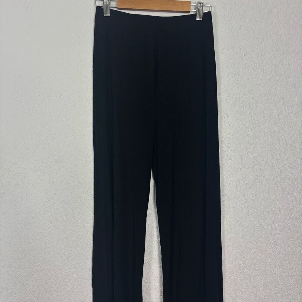 Skims Black Ribbed Loose Flare Pants Women's Size XS - Picture 3 of 10